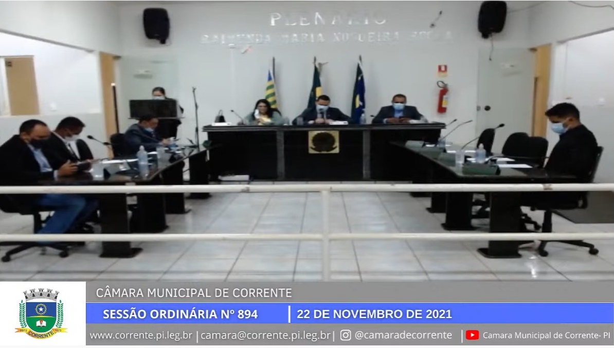 Câmara Municipal de Corrente realiza a Sessão Ordinária nº 894 de 2021