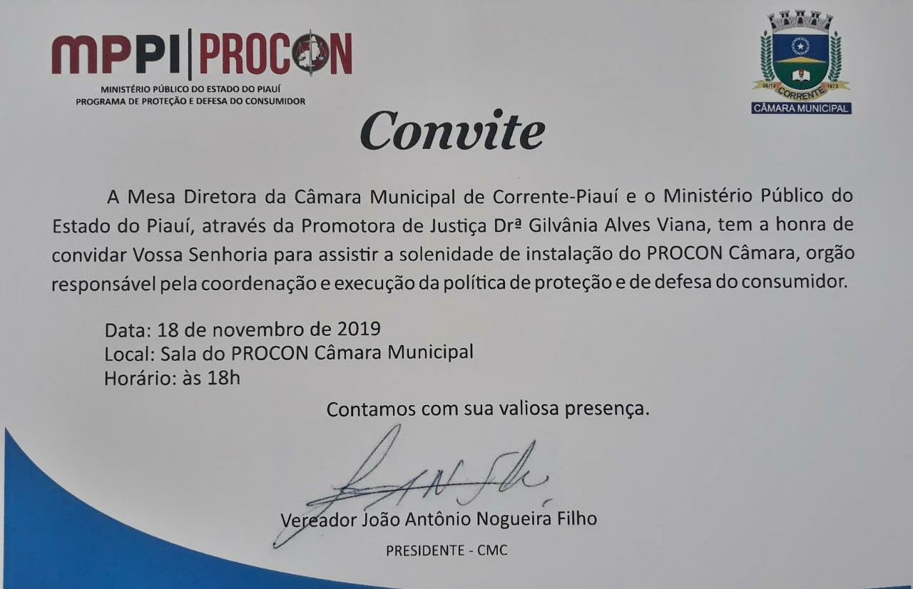 Com apoio do MP, Câmara de Corrente inaugura 'PROCON CÂMARA' na segunda, 18